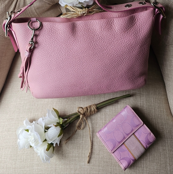 Vintage Coach Madison Shoulder Bag Purse # 2188 & Wallet Set ( Light Pink ) - Picture 7 of 15